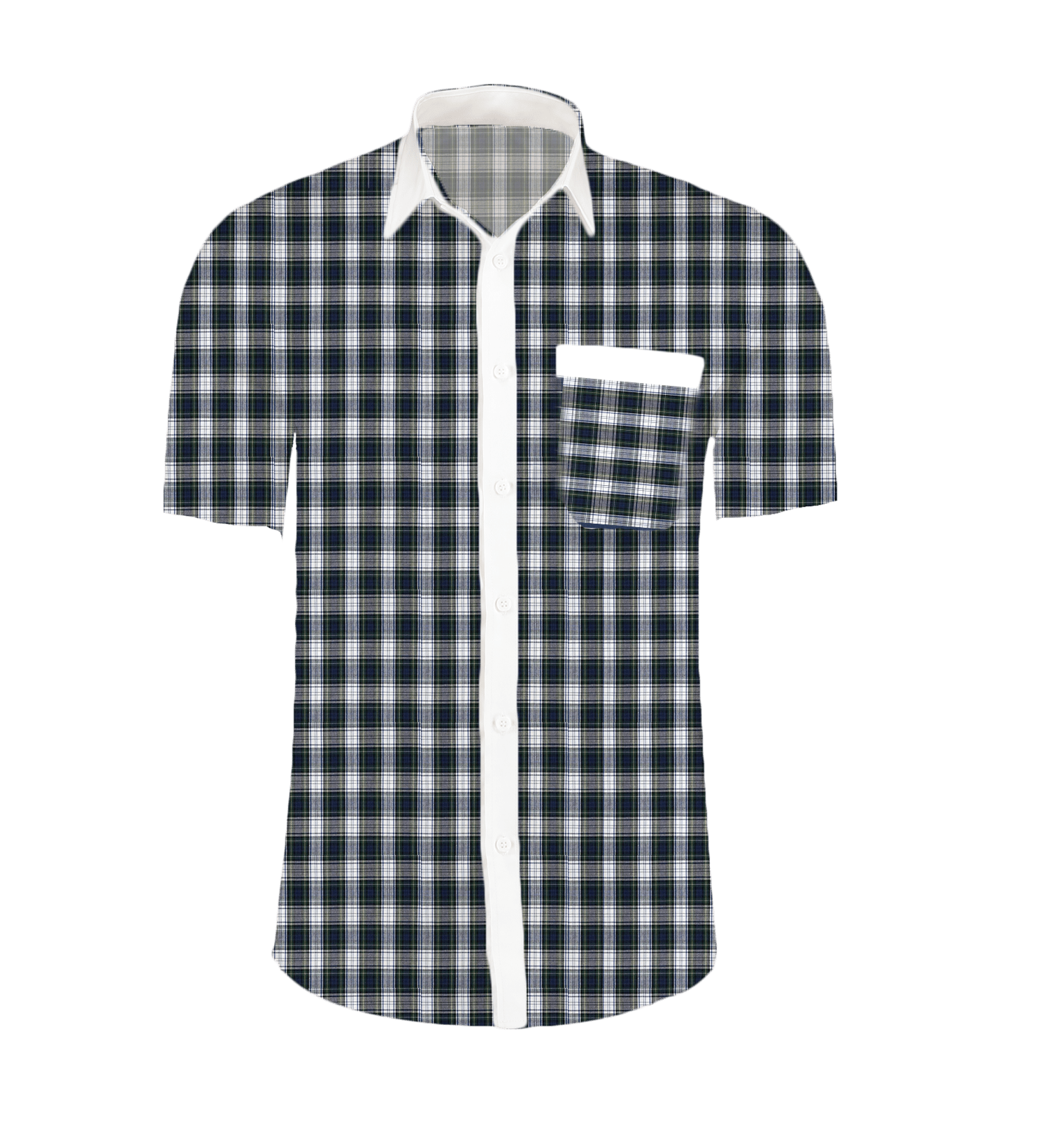 Blue Checker Pattern Half Sleeves Shirt