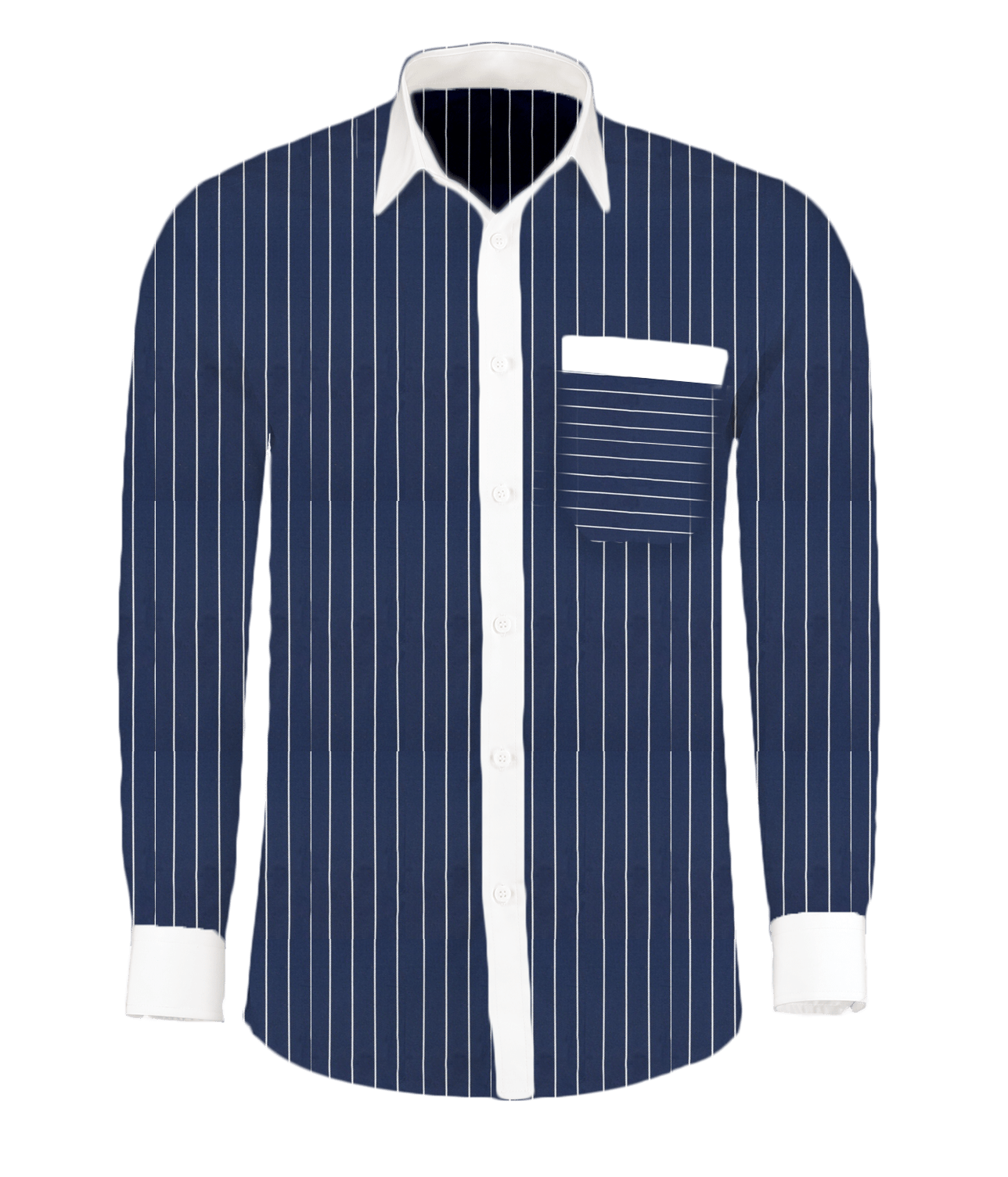 Blue-White Stripe Full Sleeves Shirt