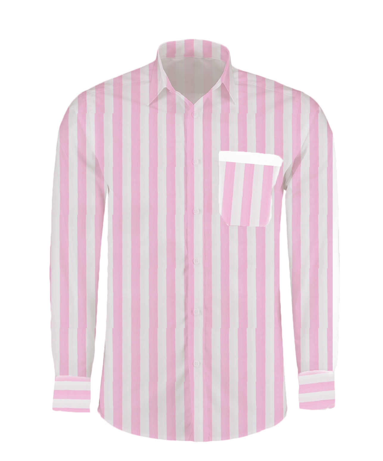 Pink-White Stripe Full Sleeves Shirt