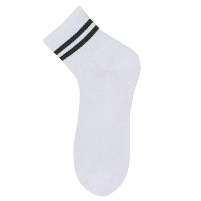 Green-Striped Poly-Cotton School Socks