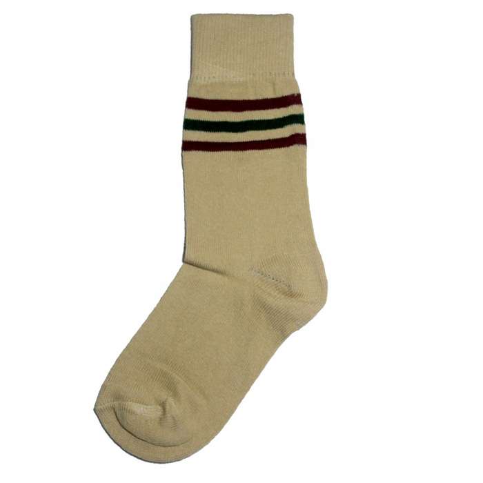Beige DAV Striped School Socks
