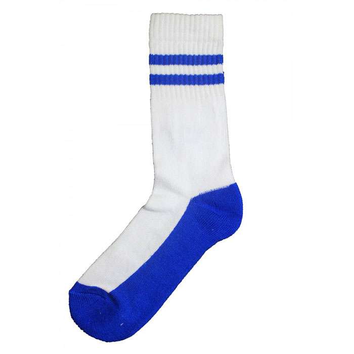 Blue-Striped Terry School Socks