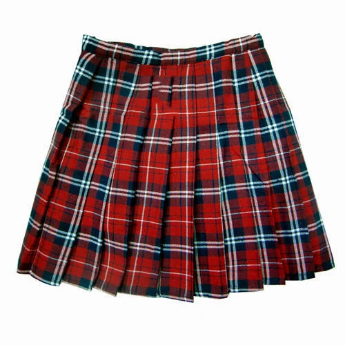 Red Checker pattern Knee length skirt